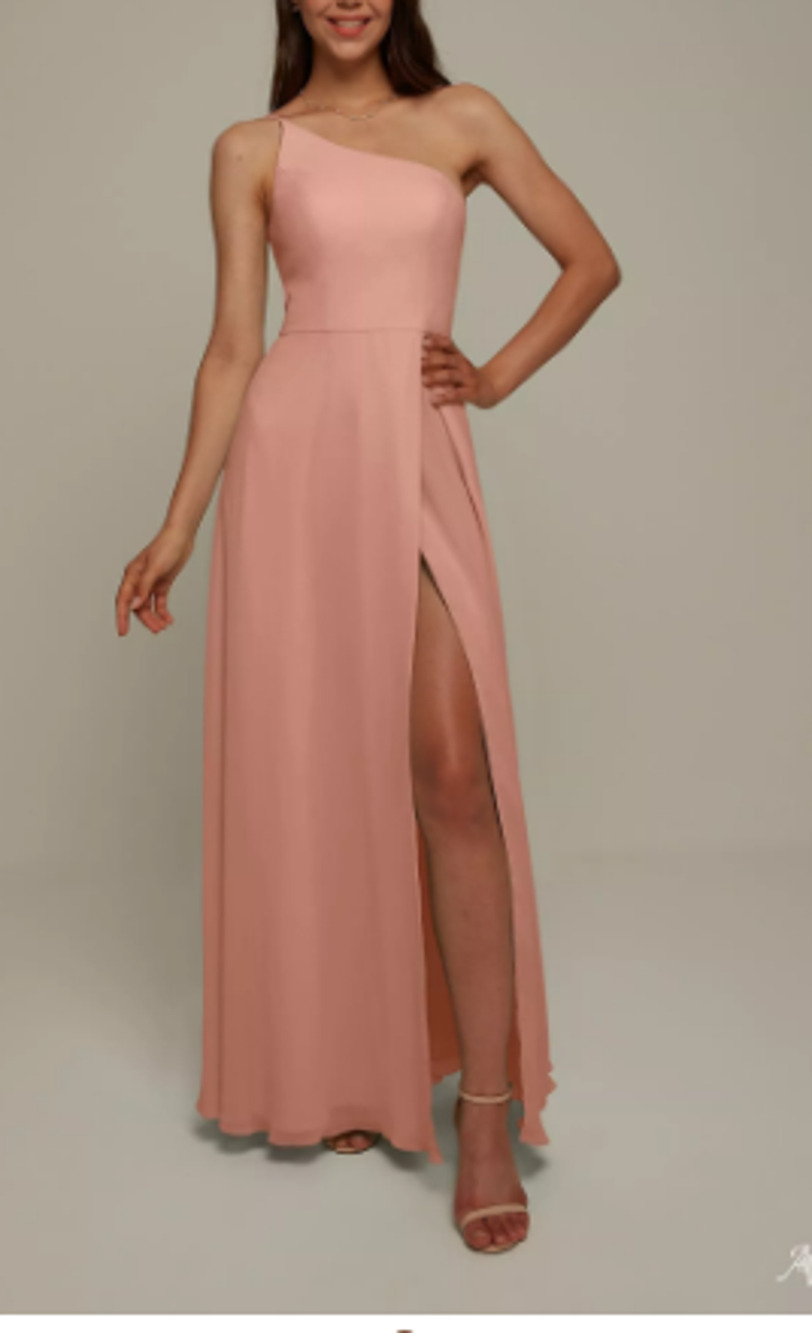 AW BRIDAL 8 M rose pink Janey bridesmaid cocktail formal maxi dress NEW 0B11